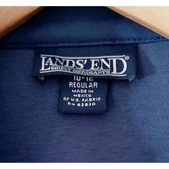 Lands' End Navy Track Jacket Sz 8-10 M Zip-Up Activewear Workout Performance - Picture 8 of 10
